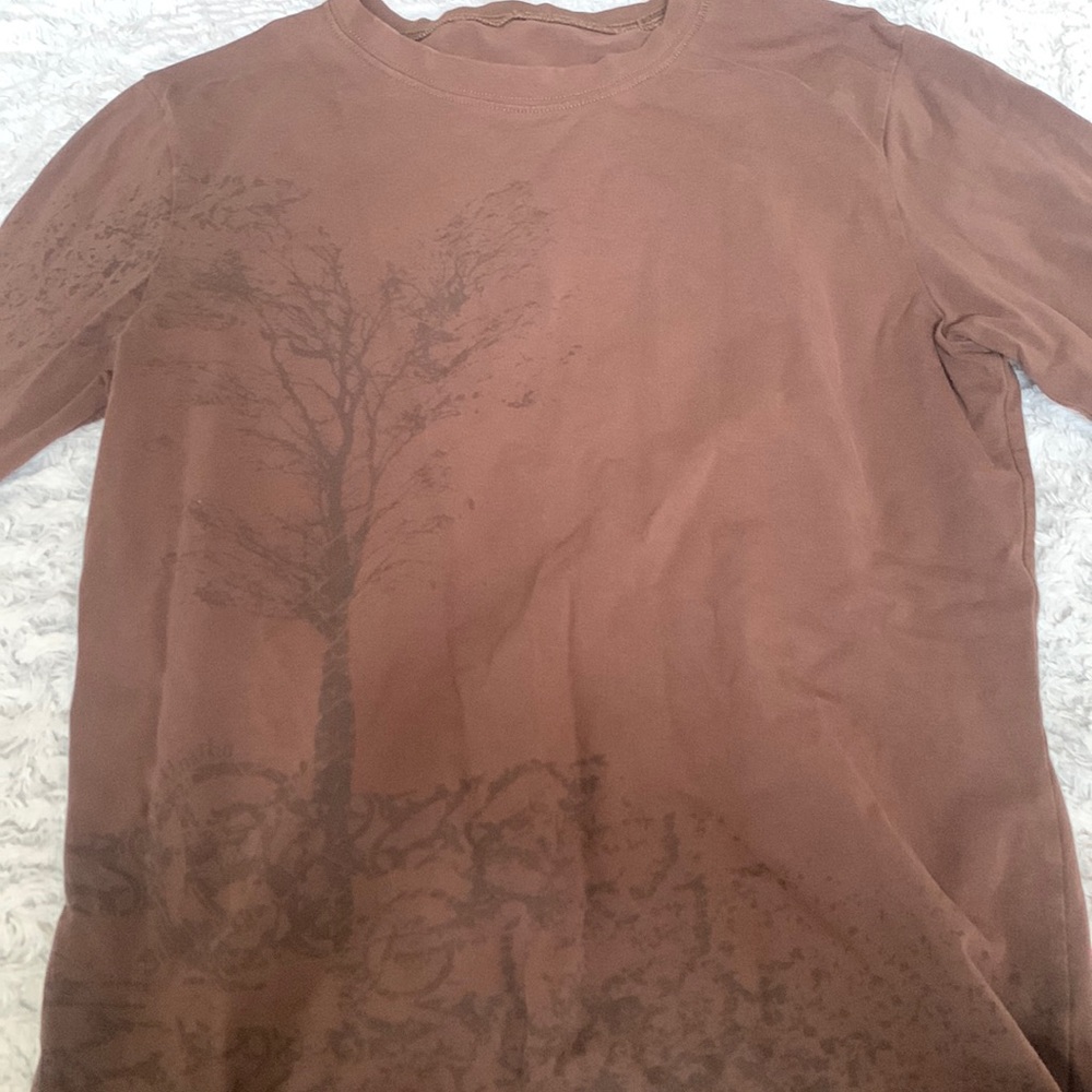 grunge brown sweater with black tree design